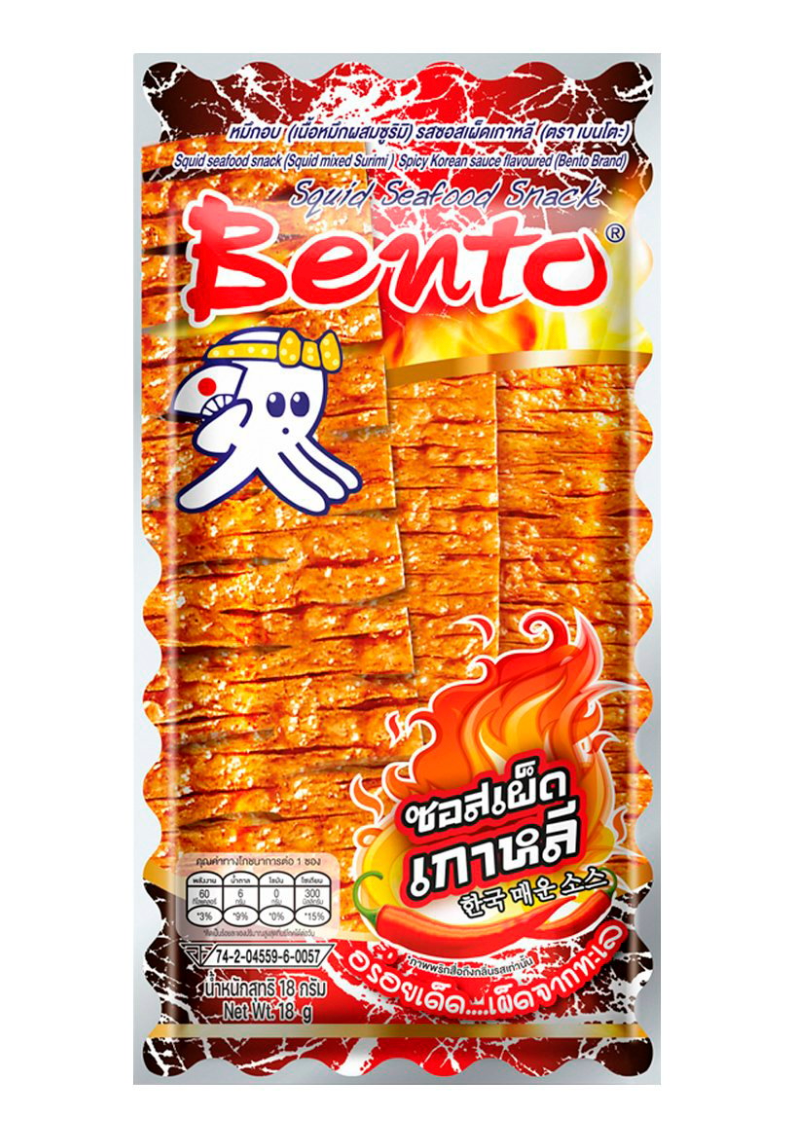 ๐ BENTO Squid Seafood Snack (Squid Mixed Surimi) Spicy Korean Sauce Flavor