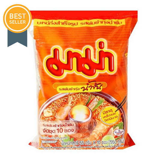 🍜🔥 MAMA Creamy Tom Yum Shrimp Instant Noodles (Pack of 10)