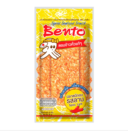 🦑🔥 BENTO Squid Seafood Snack Spicy Larb Flavor 18g x 12 🔥🦑