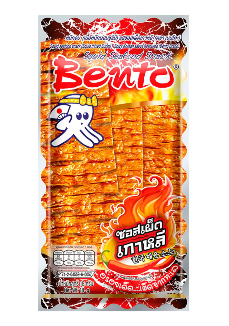 🌍 BENTO Squid Seafood Snack (Squid Mixed Surimi) Spicy Korean Sauce Flavor