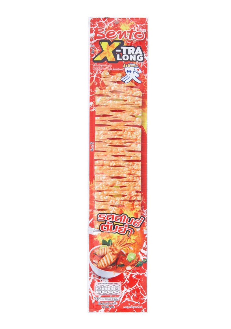【タイ直送】 🌍 BENTO エクストラロング イカスナック スパイシートムヤム味