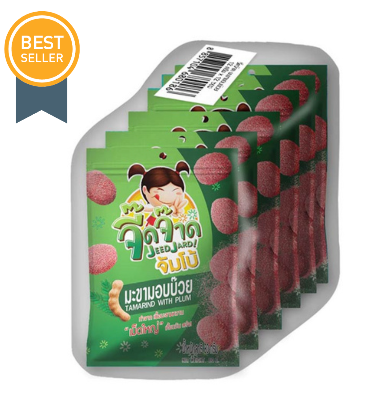 【タイ直送】 🌟JEED JARD OTOP จี๊ดจ๊าดจัมโบ้ タマリンドとプラム (6 個パック)