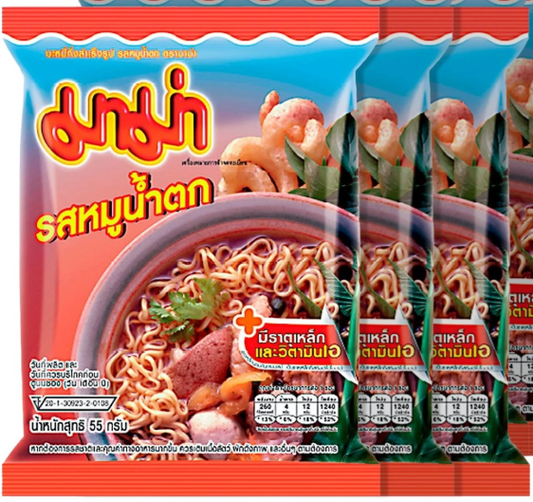 🔥 ママー 即席麺 ポーク・ナムトック風味（55g × 6袋）