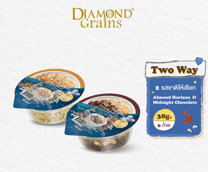 🌿 Diamond Grains Two-Way Granola – 38g × 6 小包裝